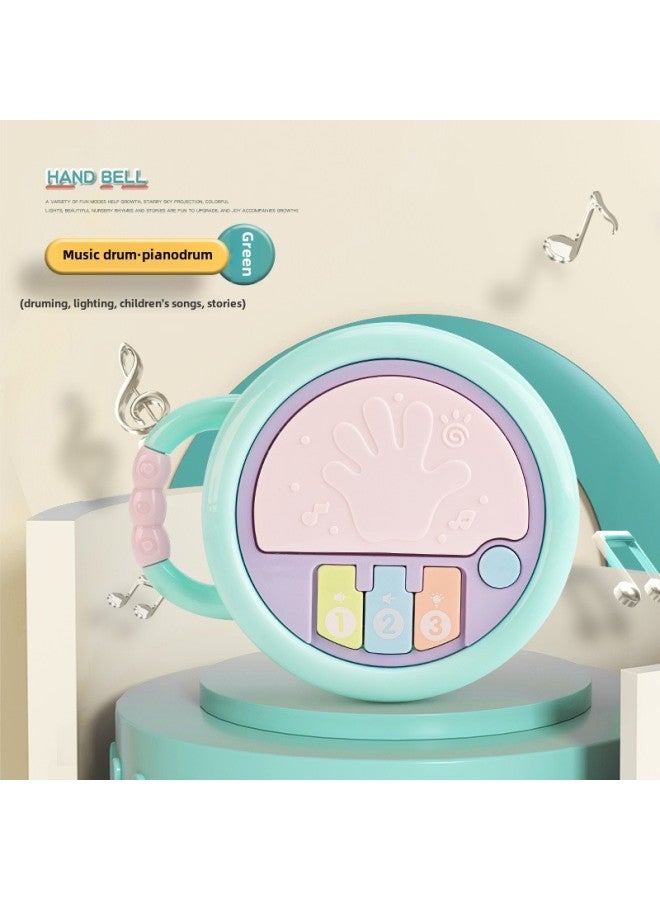Rocking Bell Toy Baby Bed Bell Rattles Soft Plush Sound Making Toy For Infants Nursery Decoration Entertainment-Color:Musical Hand Drum Green (opp Bag) - Image 1