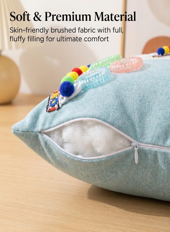 KUAZIDAR Puzzle Toy Color-Matching Pillow.Dementia Fidget Sensory Pillow for Elderly, Multi Textured Tactile Fidget Pillow with Pom Pom & Loop Accessories - Image 4