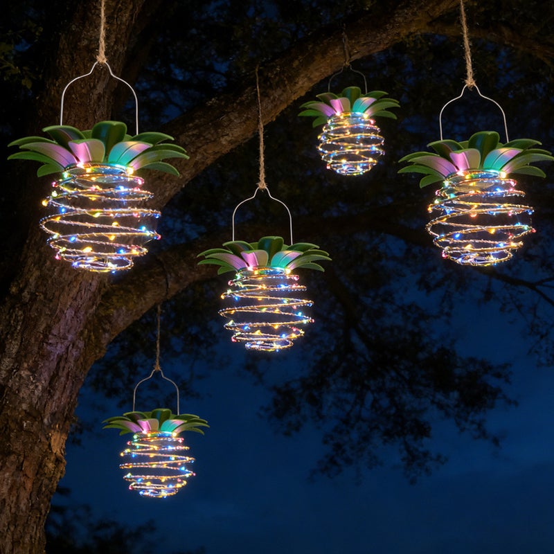 Iron Pineapple Solar Light Copper Wire String Light for Garden Landscape Hanging Ambient Lamp - Image 2