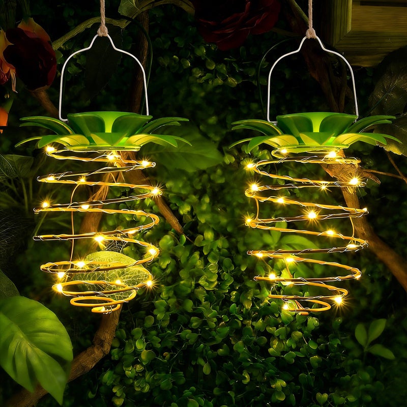 Iron Pineapple Solar Light Copper Wire String Light for Garden Landscape Hanging Ambient Lamp - Image 5