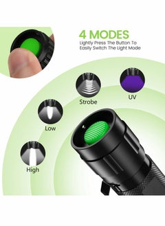 Generic UV Flashlight Small LED Dual Color Light Torch with Black and White Light 2 in 1 Waterproof Flashlight for Detection Cosmetics Fluorescent Agent Pet Urine Detector  - Image 3