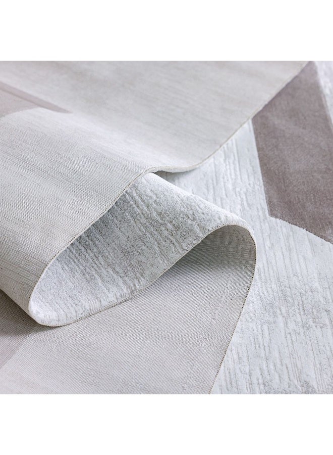 DANUBE HOME Galeria Lux Modern Rug | Washable Modern Rugs Style | Polypropylene + Polyester Area Rug Floor Covering | Indoor Carpet For Living Room Dining Bedroom 200x300cm-Grey White-231300472294 - Image 5