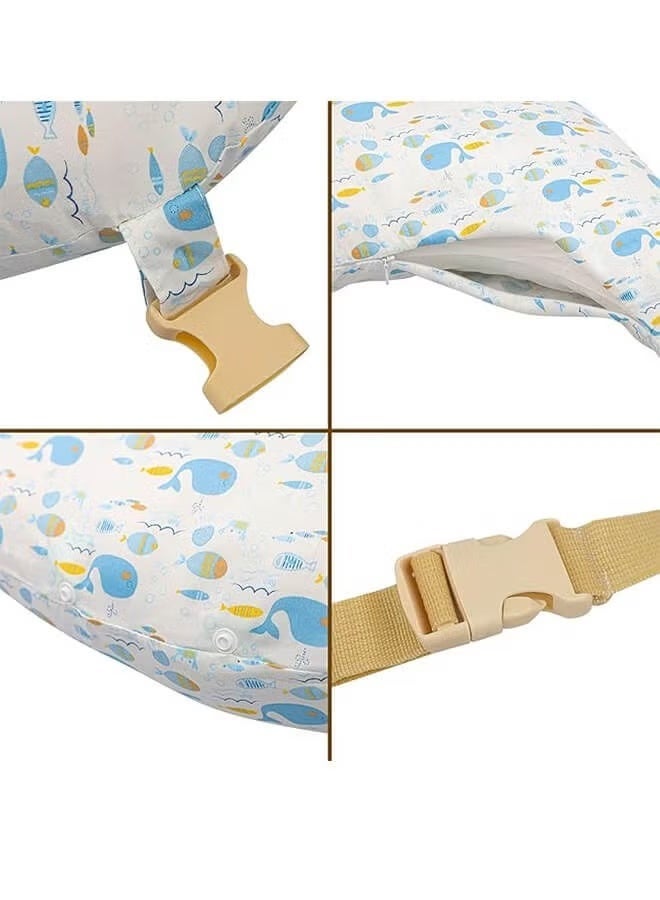 youni Nursing Pillow for Breastfeeding, Multi-Functional Original Plus Size Breastfeeding Pillows Give Mom and Baby More Support, with Adjustable Waist Strap and Removable Cotton Cover - Image 4