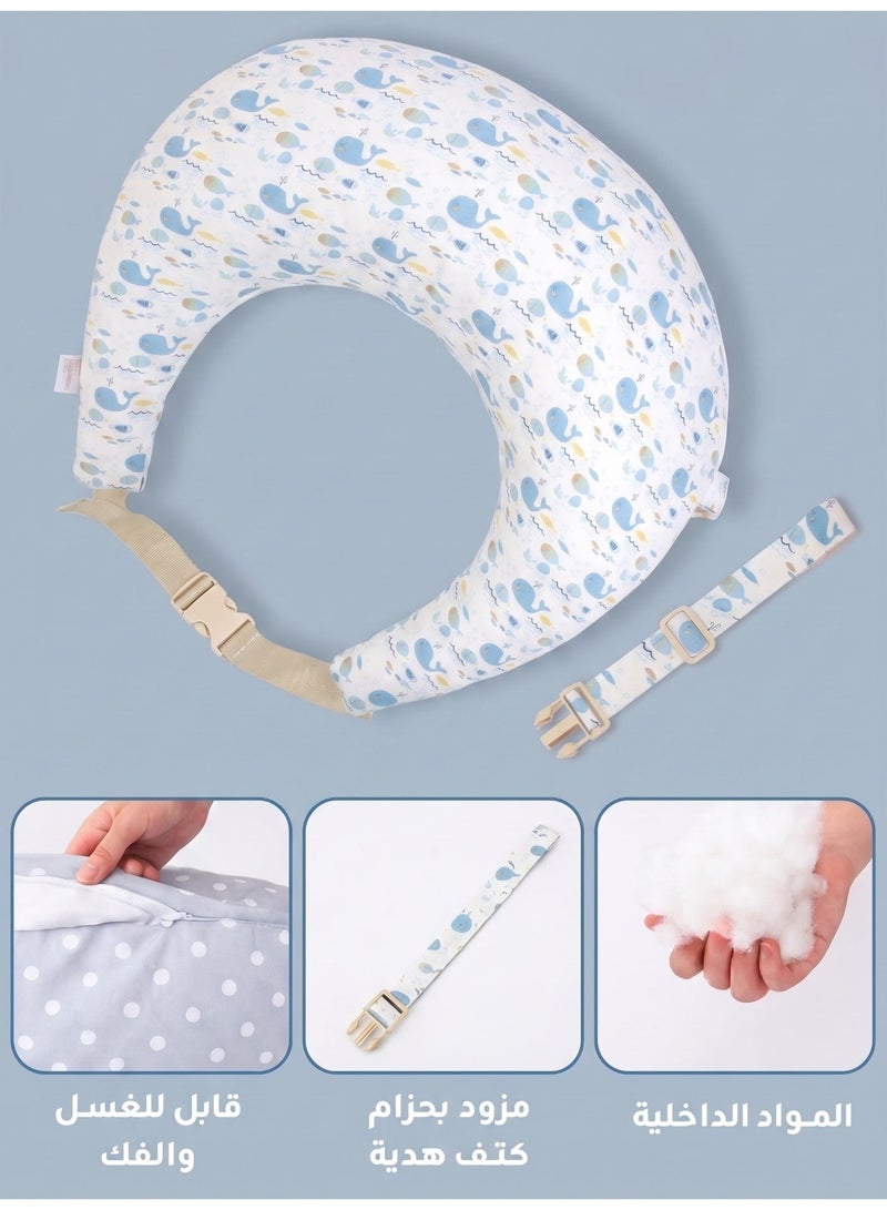 youni Nursing Pillow for Breastfeeding, Multi-Functional Original Plus Size Breastfeeding Pillows Give Mom and Baby More Support, with Adjustable Waist Strap and Removable Cotton Cover - Image 1