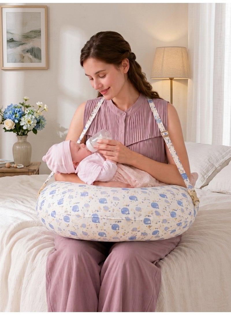 youni Nursing Pillow for Breastfeeding, Multi-Functional Original Plus Size Breastfeeding Pillows Give Mom and Baby More Support, with Adjustable Waist Strap and Removable Cotton Cover - Image 2