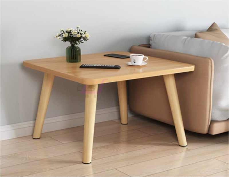 Dream Arts Shoppee Fold-able Rectangle Shaped Side Table/Tea Coffee Breakfast Laptop Table ( Wood,Natural ) - Image 1