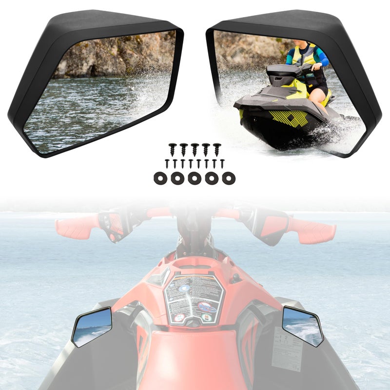 مرآة جانبية خلفية SAUTVS لسيارات SeaDoo Spark مرايا جانبية مقعرة عالية الدقة لجميع طرازات SeaDoo Spark 20142023 ملحقات 2PCS استبدال 295100748