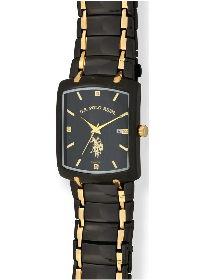 U.S. Polo Assn. Mens Vintage with Black and Gold Dial Watch USC80661  - Image 2