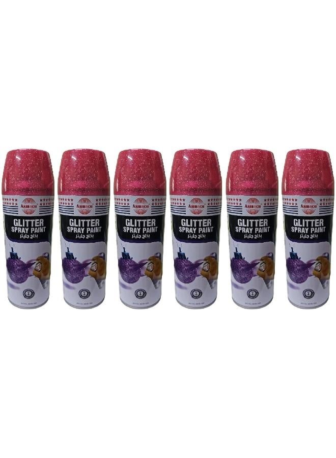 اسماكو بخاخ طلاء لامع - أحمر غامق - 400 مل - مجموعة من 06 قطعة