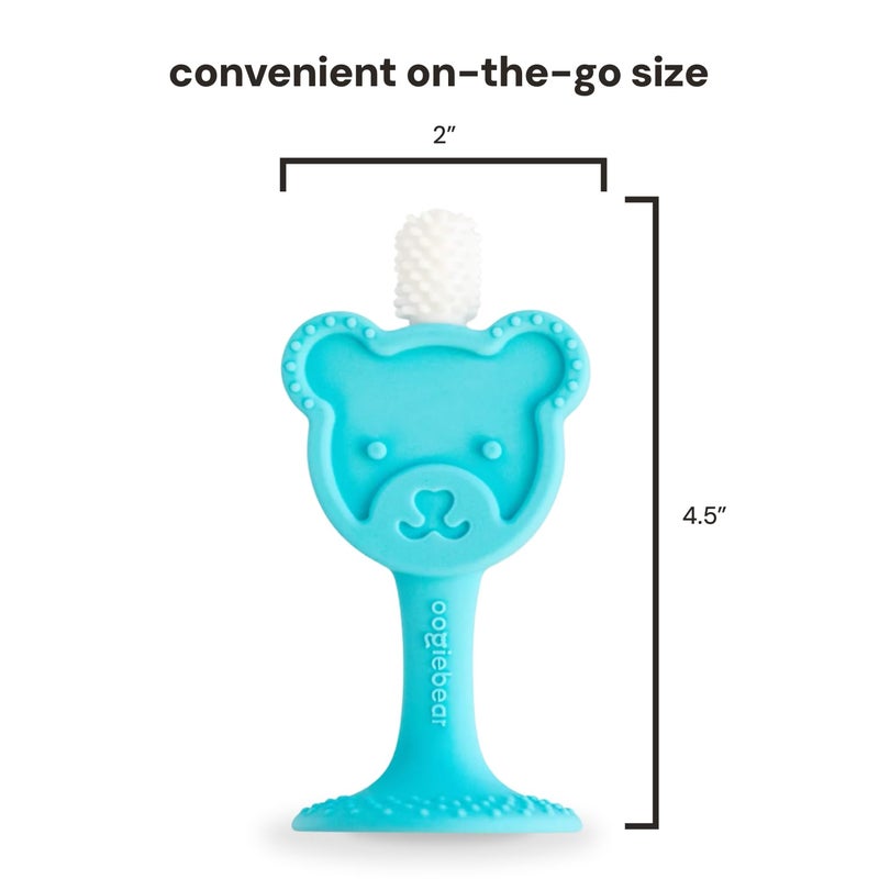 oogiebear Infant-to-Toddler Training Teether Toothbrush - 0-2 Years - 360° Soft Silicone, Promotes Safe Brushing, Baby & Kids Health - Teddy Bear Design Oral Care - 1 Unit - Image 5