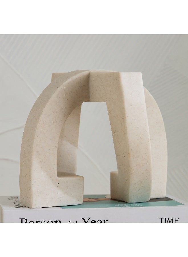 Home Box إكسسوار طاولة بولي ريزين الفاخر - بيج - Image 1