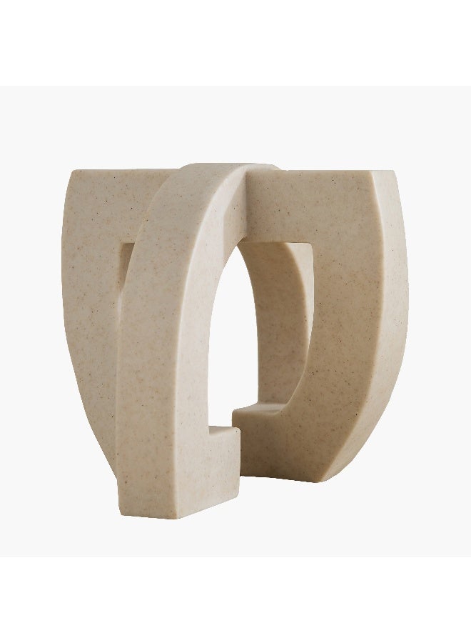 Home Box إكسسوار طاولة بولي ريزين الفاخر - بيج - Image 5