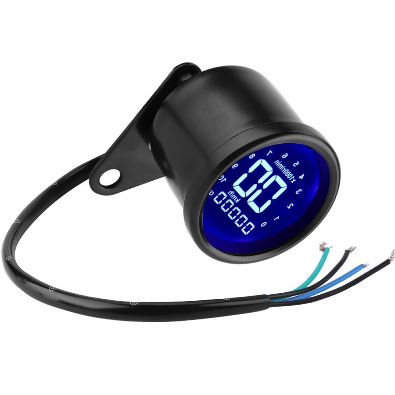 Universal Motorcycle Speedometer: 12V Digital LCD Display, Tachometer Odometer Combo - Waterproof Aluminium Alloy Shell, Anti-Dazzle 7-Color Backlight for Motorcycle Riders - Image 1