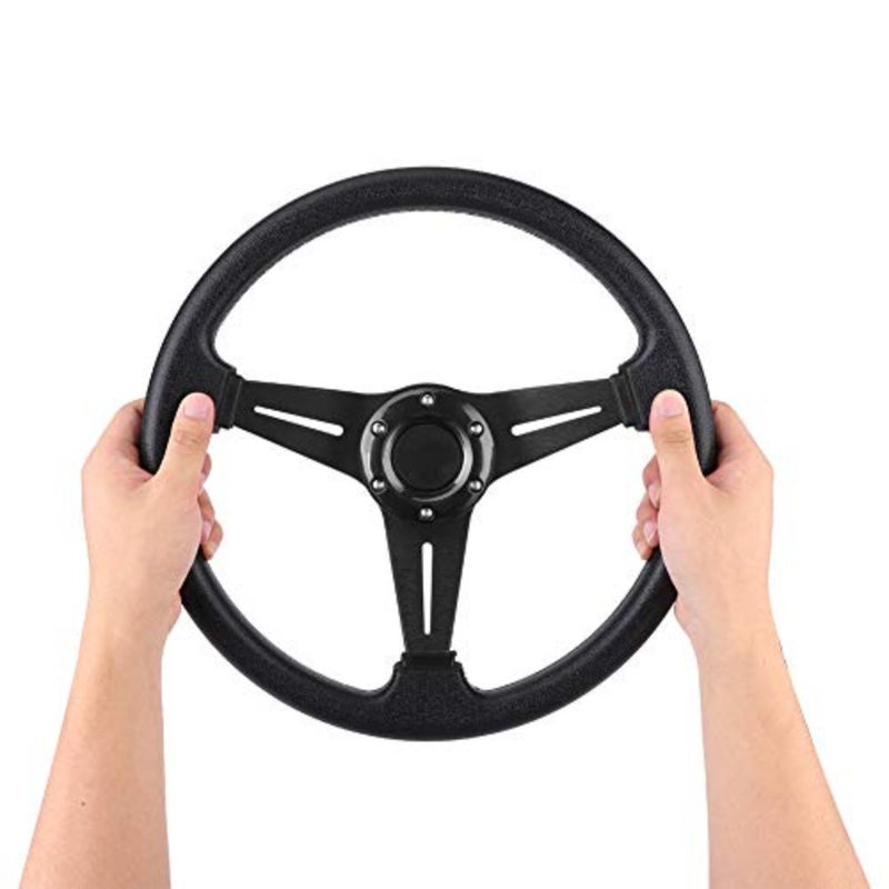 Universal Drifting Racing Steering Wheel, Black, 350mm/14in - Image 2