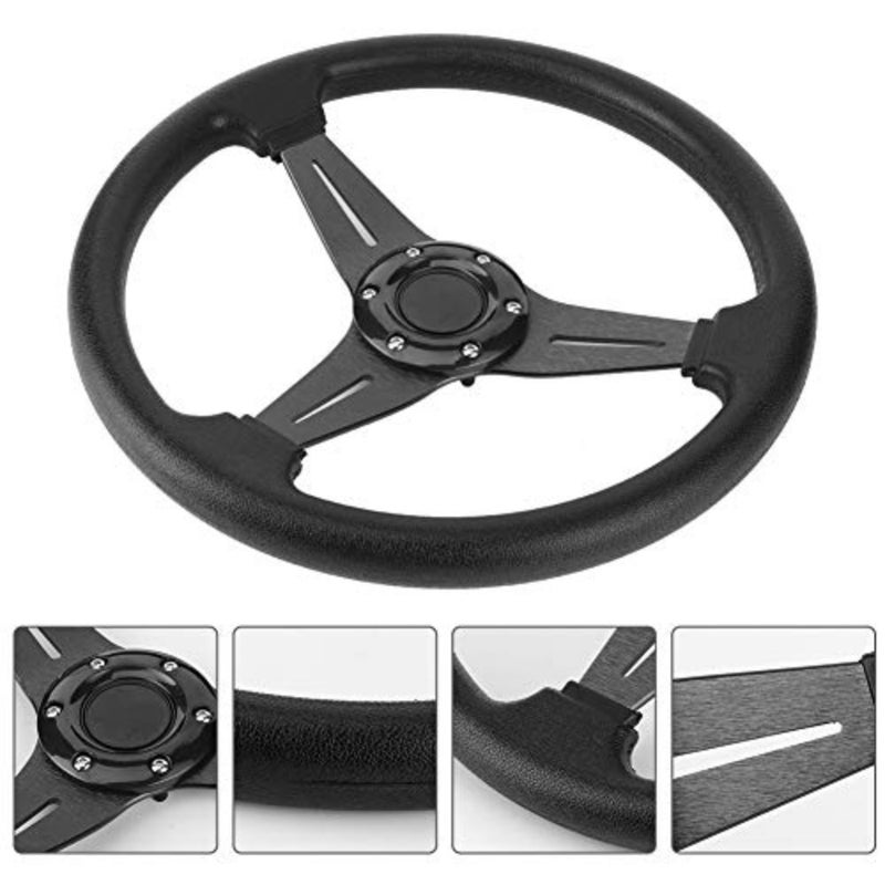 Universal Drifting Racing Steering Wheel, Black, 350mm/14in - Image 5