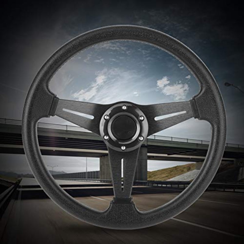 Universal Drifting Racing Steering Wheel, Black, 350mm/14in - Image 4