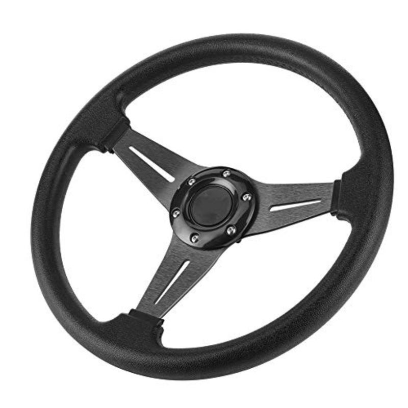 Universal Drifting Racing Steering Wheel, Black, 350mm/14in - Image 1
