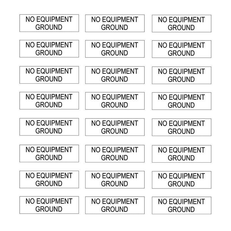 MANWU NO Equipment Ground Protected Outlet Receptacle Plates Label Sticker Decal Black Print On Clear remarking (96pcs 0.27" x 0.95") - Image 1