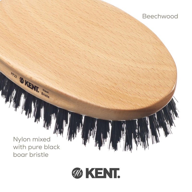 Kent Mens Beard Kit, 81T Extra Small Beard Mustache Comb, Fot All Fine Tooth Pocket Comb and PF22 Oval Palm Hair Brush. Beard and Mustache Grooming Kit for Travel and Home Beard Care. Made in England - Image 5