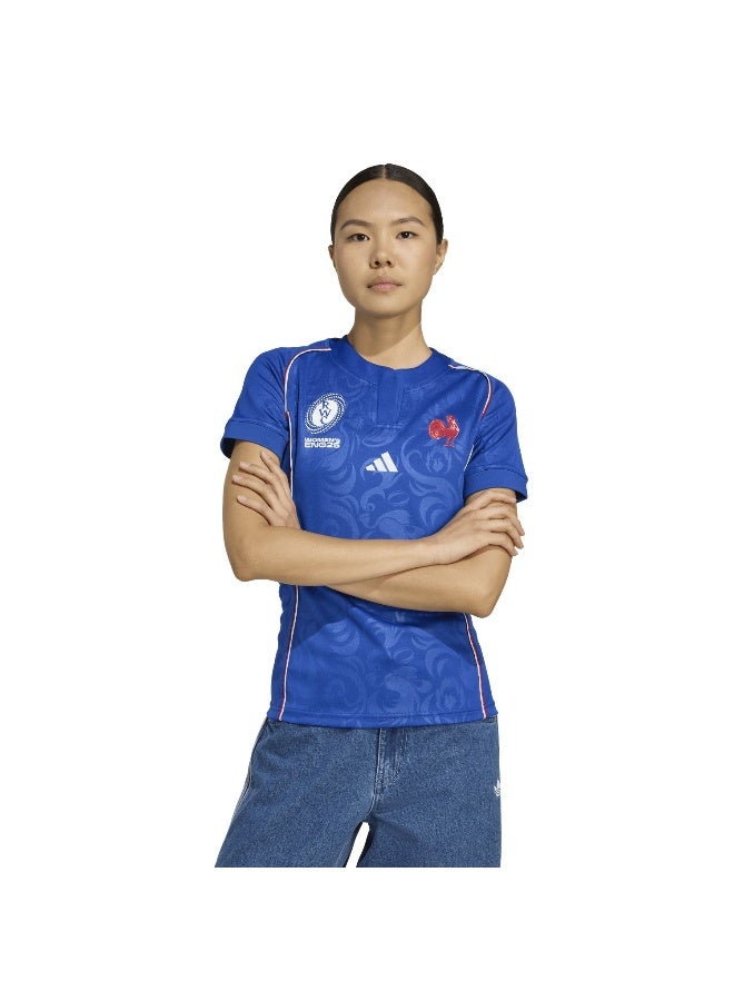 Adidas Ffr Rwc H Jsy W Blue Rugby Jerseys For Women XS - Image 3