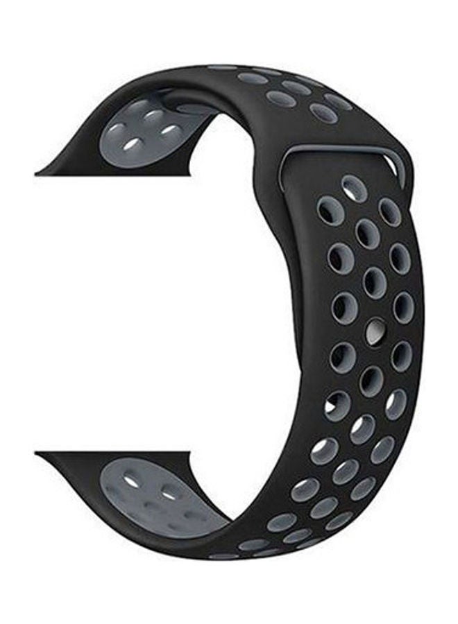 Beauenty Sport Silicone Breathable Hole Replacement Strap For Apple Watch 38Mm Black / Grey - Image 1