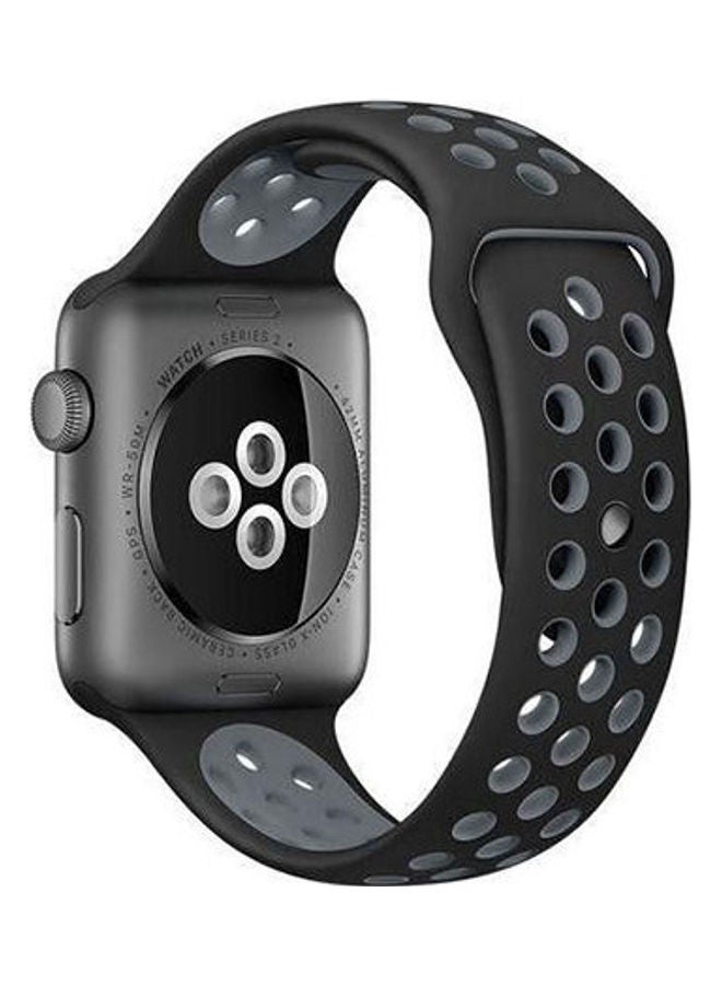 Beauenty Sport Silicone Breathable Hole Replacement Strap For Apple Watch 38Mm Black / Grey - Image 5