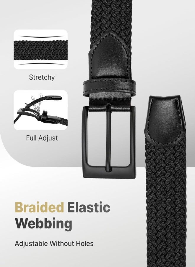 FAIRWIN Men's Stretch Belt - 2 Pack Braided Design for Golf, Work & Casual Wear, Comfortable Elastic Waist Belt for Men - Image 2