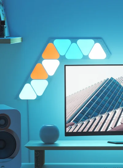 Nanoleaf Shapes Mini Triangle Starter Kit - 9 Pack - Smart WiFi LED Light Panel System w/ Music Visualizer, Instant Wall Decoration, Home or Office Use, Low Energy Consumption | Gaming Lights