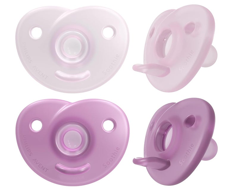 Avent Philips Avent Soothie Heart Pacifier PinkLight Pink 03 Months 4 Pack SCF09942 - Image 1