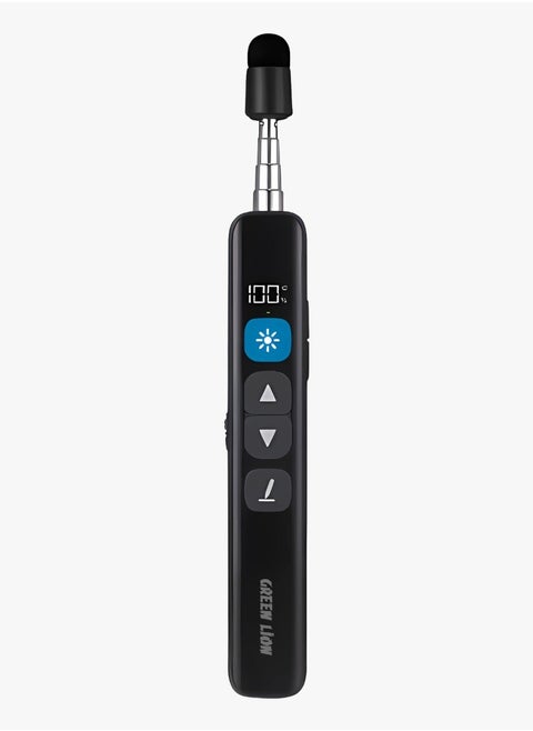 GL-WP11 Wireless Presenter with Laser, Pen Tip & Retractable Pointer / Real Time Power Display / 20m Working Distance / Countdown Reminder / 7 Programmable Keys / Up to 8 Hours Working Time - Black