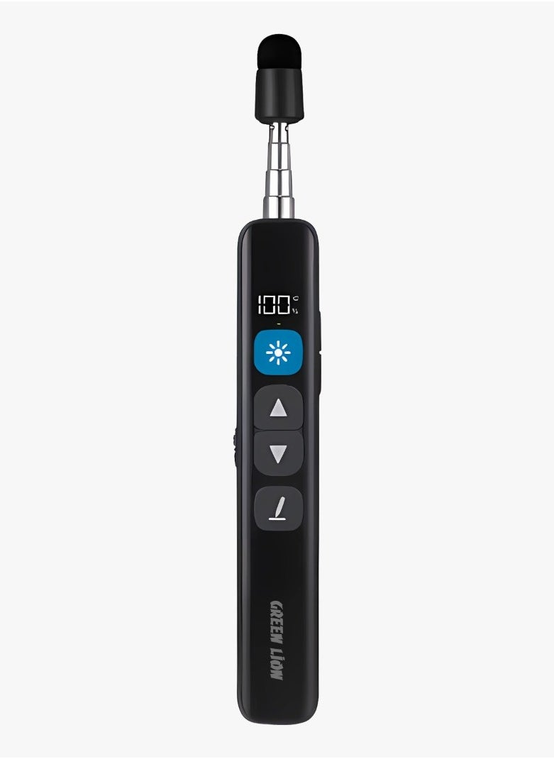 GREEN LION GL-WP11 Wireless Presenter with Laser, Pen Tip & Retractable Pointer / Real Time Power Display / 20m Working Distance / Countdown Reminder / 7 Programmable Keys / Up to 8 Hours Working Time - Black  - Image 1