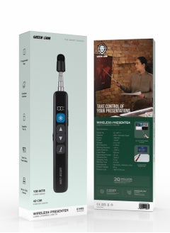 GREEN LION GL-WP11 Wireless Presenter with Laser, Pen Tip & Retractable Pointer / Real Time Power Display / 20m Working Distance / Countdown Reminder / 7 Programmable Keys / Up to 8 Hours Working Time - Black  - Image 2