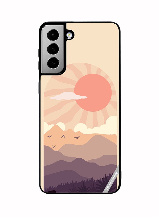 VR CREATIVE Protective Case Cover For Samsung Galaxy S21 FE 5G Abstract Landscape Design Multicolour - Image 1