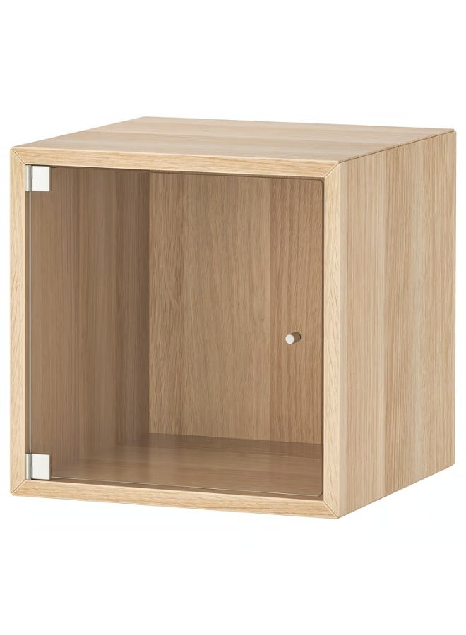 IKEA (IKEA) خزانة حائط زجاجية بتأثير خشب البلوط الأبيض المصبوغ، 35×35×35 سم - Image 1
