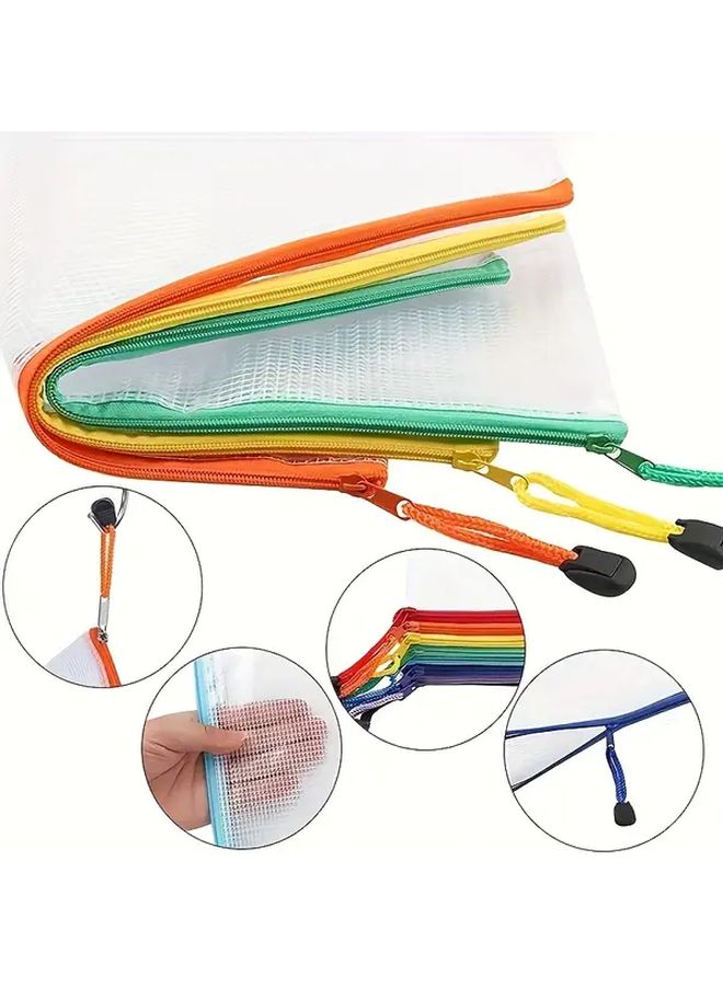 PVC A5 Zippered Document Bags 5pcs Waterproof File Folders With Handles - Image 1