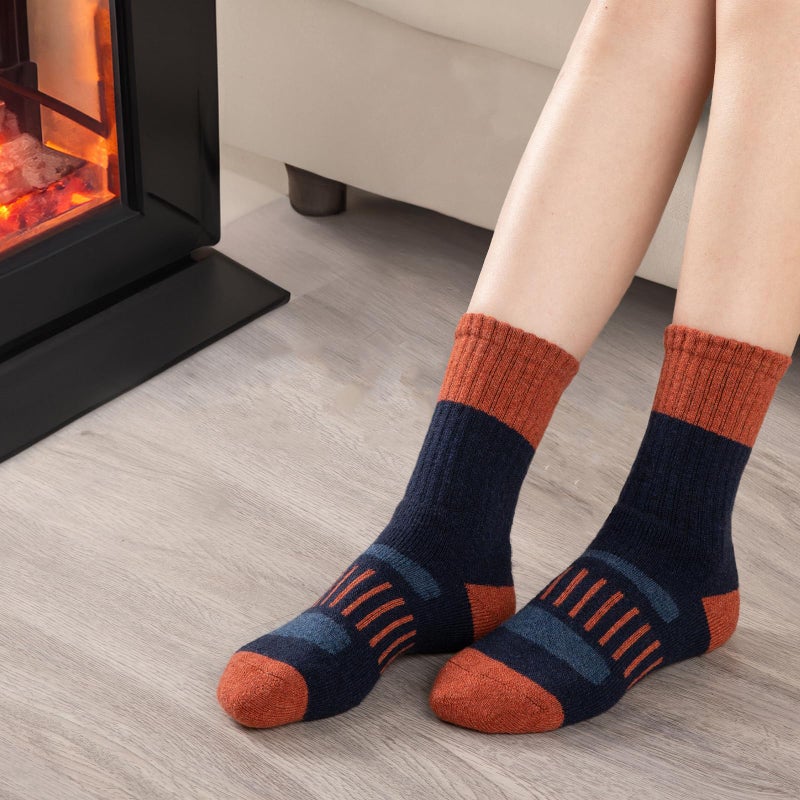 Comfoex Kids Socks Wool Winter Warm Thermal Cozy Soft Thick Crew Socks 4-10 Years Old for Boys Girls Socks 6 Pairs - Image 2