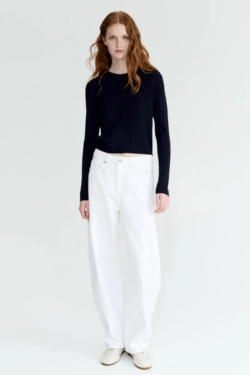 اتش اند ام كارديغان محبوك بنمط الحبال