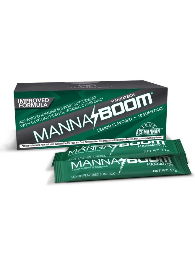 Mannatech Advanced Immune Support Supplement - 150% More Vitamin C, Increased Manapol, Zinc & Glyconutrients for Immunity in MannaBOOM, 10 Slimsticks - Image 1