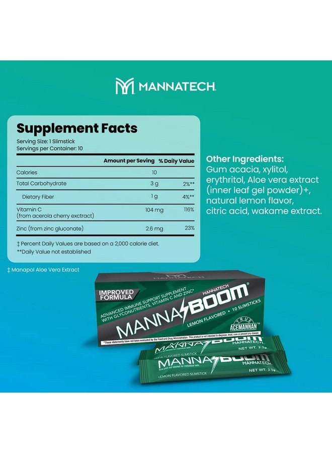 Mannatech Advanced Immune Support Supplement - 150% More Vitamin C, Increased Manapol, Zinc & Glyconutrients for Immunity in MannaBOOM, 10 Slimsticks - Image 2