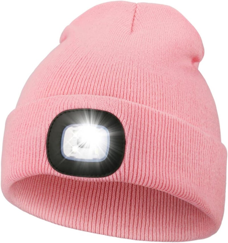 MELASA Unisex Hat with Light, USB Rechargeable Hands Free Headlamp LED Beanie, Winter Gifts for Men Dad Father Husband Him - Image 1