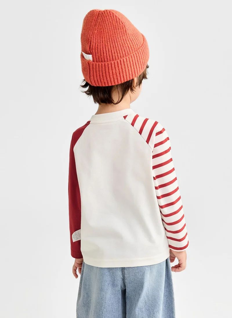 Balabala Boy Toddler Round v-neck long-sleeved T-shirt