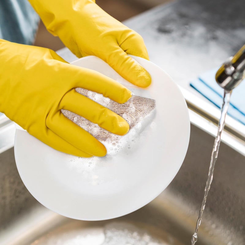 Natural Coconut Fiber Scrub Sponges 12 Pack Non Scratch Dishwashing Sink Cleaning - Image 4