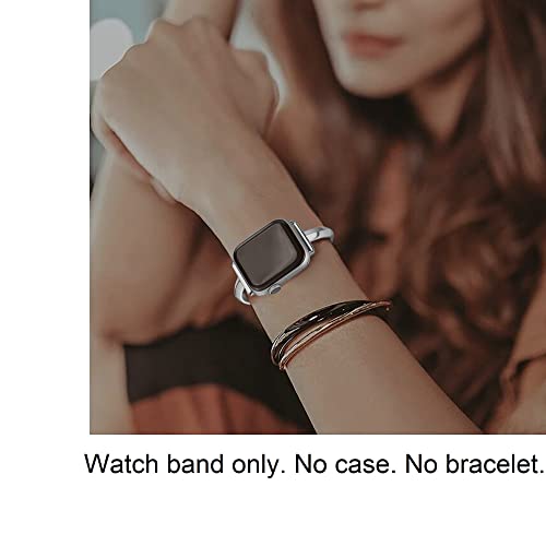 PlusRoc Stainless Steel Band Compatible with Apple Watch Band 38mm 40mm 41mm 42mm(Series 11/10) iWatch SE Series 11 10 9 8 7 6 5 4 3 2 1, Slim Versatile Bangle Bracelet for Women, Silver - Image 5