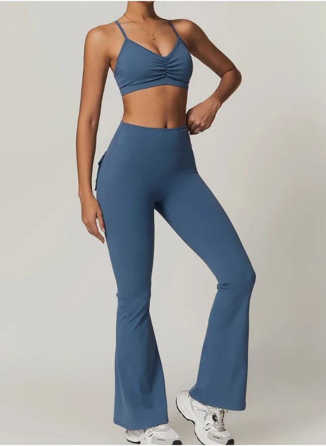 KAWN.YOGA Womens High Waist Contour Seamless Workout sport Flared Leggings Yoga Pants Tummy Control Running Pants