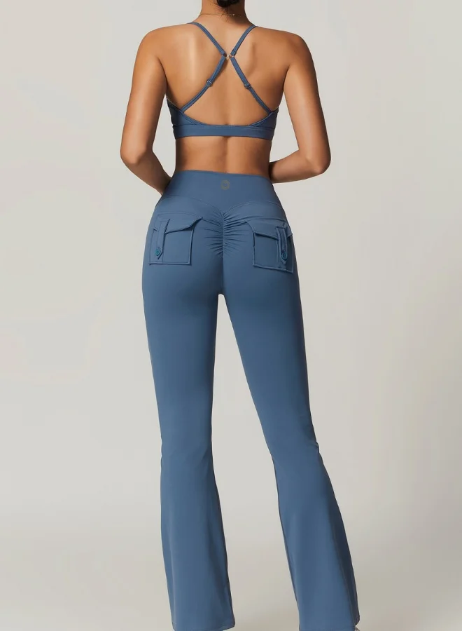 KAWN.YOGA Womens High Waist Contour Workout sport Flared Leggings Yoga Pants Tummy Control Running Pants