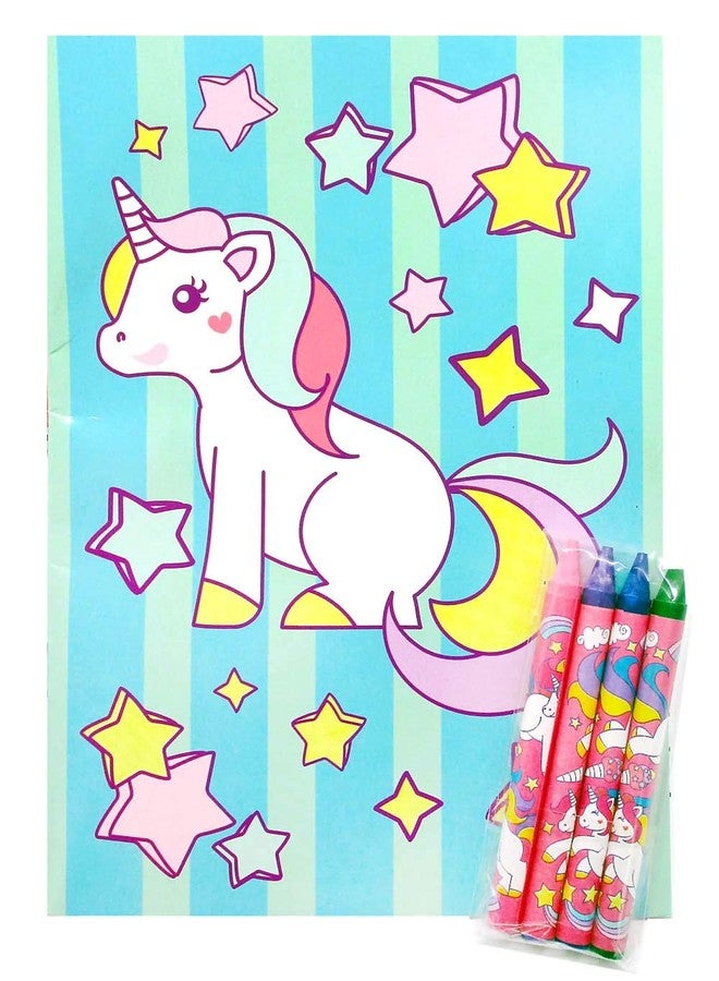 TINYMILLS Unicorn Coloring Book Set for Kids Party Favors with 12 Coloring Books and 48 Crayons Unicorn Birthday Party Favor Bag Filler Unicorn Party Carnival Prizes Classroom Rewards - Image 5