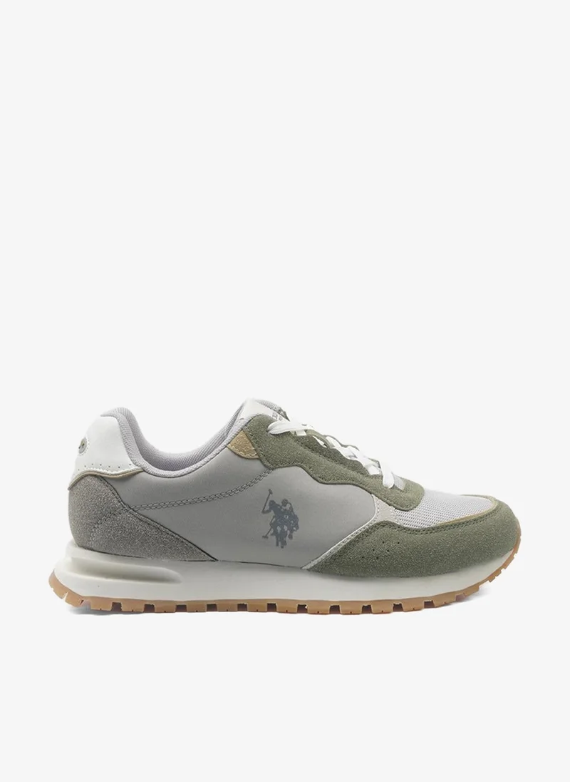U.S. Polo Assn. Men's Grey Classic Low-Top Sneakers,Lightweight Casual Shoes for Everyday Style