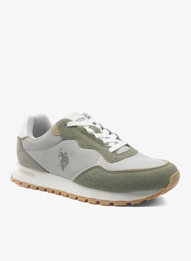 U.S. Polo Assn. Men's Grey Classic Low-Top Sneakers,Lightweight Casual Shoes for Everyday Style