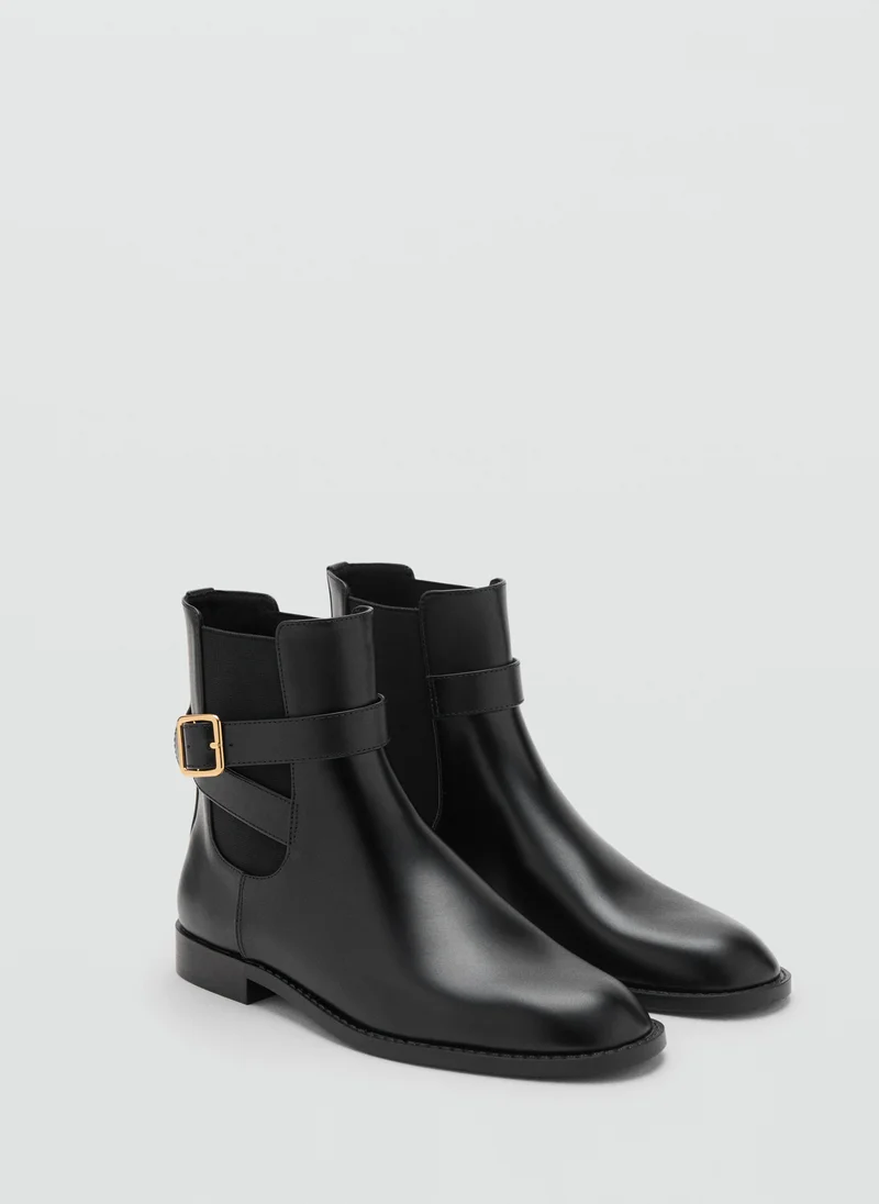 MANGO Ankle boots with elastic panel and buckle
