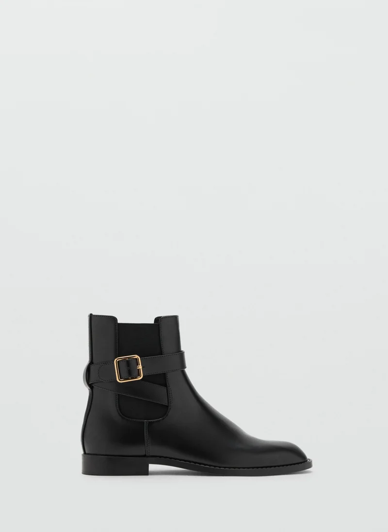 MANGO Ankle boots with elastic panel and buckle